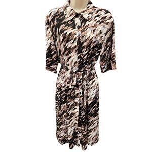 Style & Co Button Up Shirt Dress w/ waistband XL Short Sleeve EUC casual career×